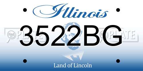 3522BG Illinois License Plate