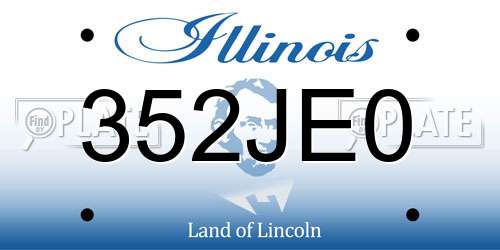 352JE0 Illinois License Plate