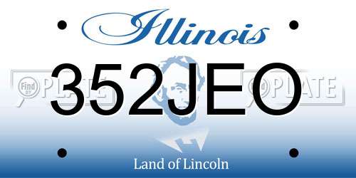 352JEO Illinois License Plate
