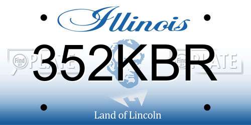 352KBR Illinois License Plate