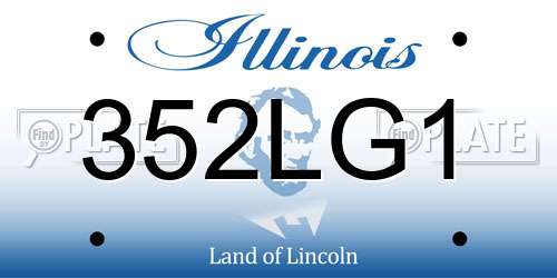 352LG1 Illinois License Plate