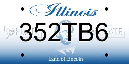 352TB6 Illinois License Plate