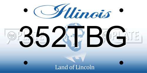 352TBG Illinois License Plate