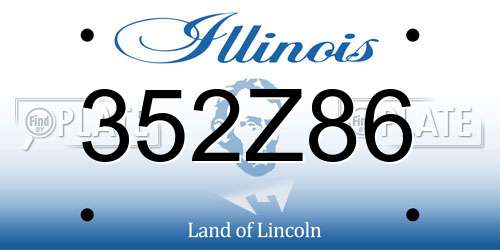 352Z86 Illinois License Plate