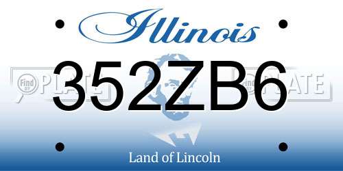 352ZB6 Illinois License Plate