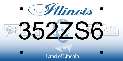 352ZS6 Illinois License Plate