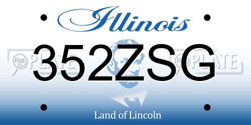 352ZSG Illinois License Plate