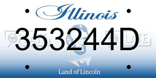 353244D Illinois License Plate