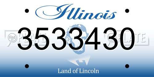 3533430 Illinois License Plate