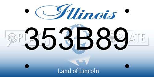353B89 Illinois License Plate