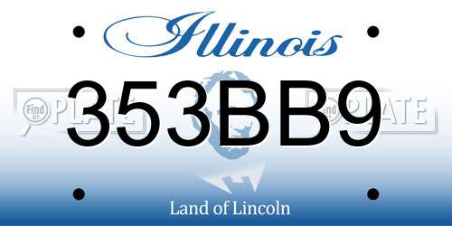 353BB9 Illinois License Plate