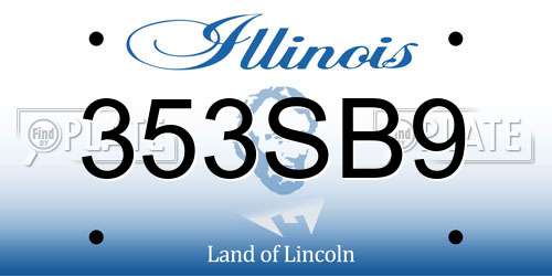 353SB9 Illinois License Plate