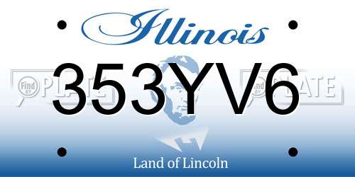353YV6 Illinois License Plate