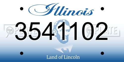 3541102 Illinois License Plate