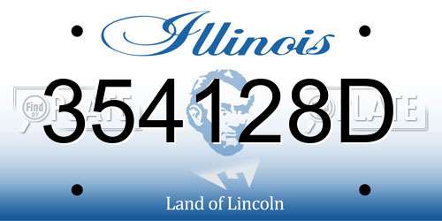 354128D Illinois License Plate