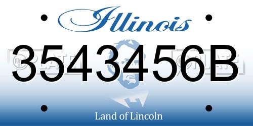 3543456B Illinois License Plate