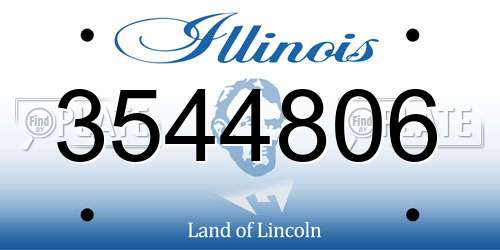 3544806 Illinois License Plate