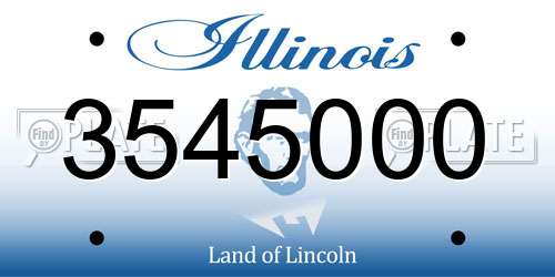 3545000 Illinois License Plate