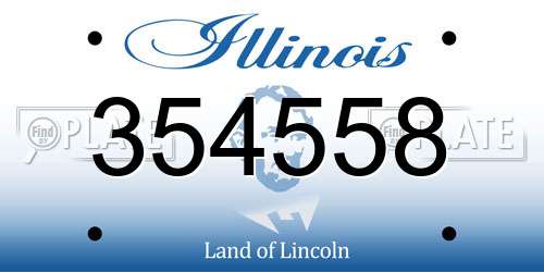 354558 Illinois License Plate