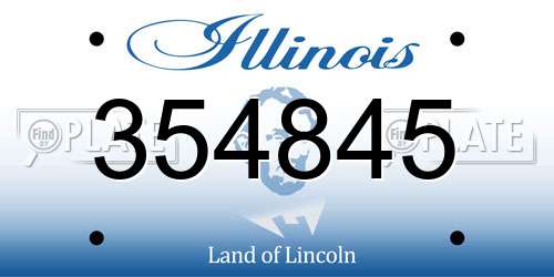 354845 Illinois License Plate