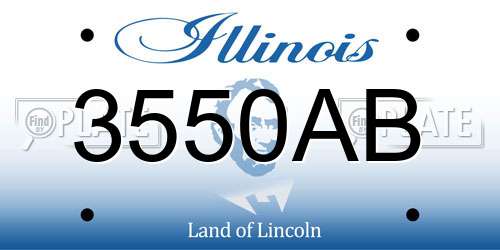 3550AB Illinois License Plate