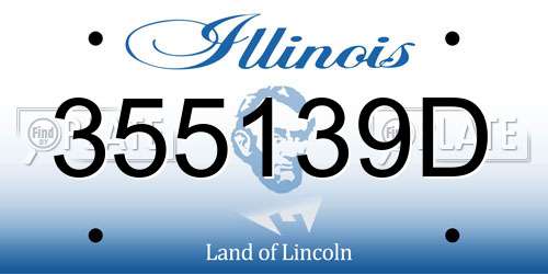 355139D Illinois License Plate