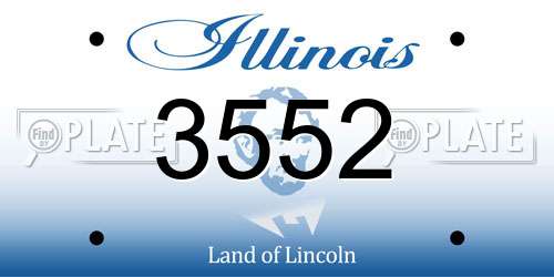 3552 Illinois License Plate