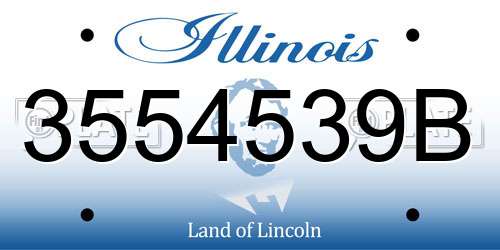 3554539B Illinois License Plate