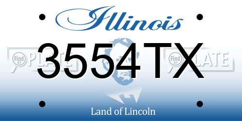 3554TX Illinois License Plate