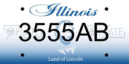 3555AB Illinois License Plate