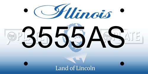 3555AS Illinois License Plate