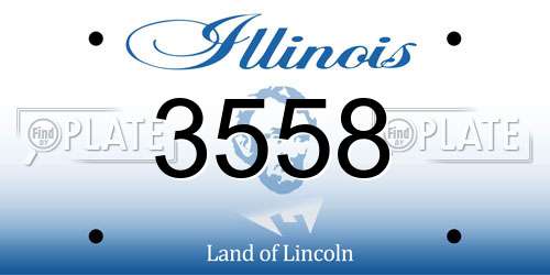 3558 Illinois License Plate