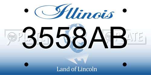 3558AB Illinois License Plate