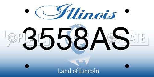 3558AS Illinois License Plate