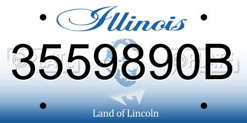 3559890B Illinois License Plate
