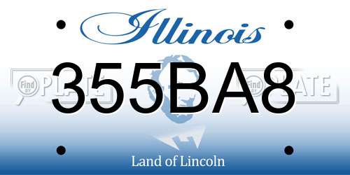 355BA8 Illinois License Plate
