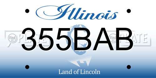 355BAB Illinois License Plate