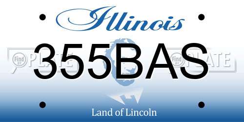 355BAS Illinois License Plate