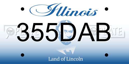 355DAB Illinois License Plate