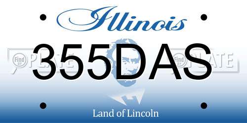 355DAS Illinois License Plate
