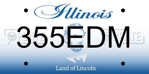 355EDM Illinois License Plate