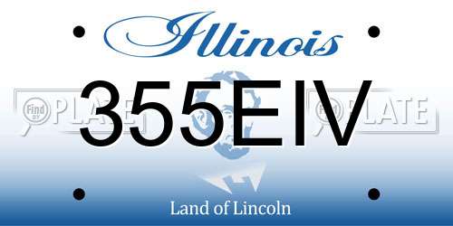 355EIV Illinois License Plate