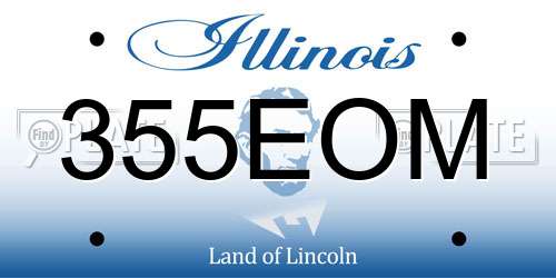 355EOM Illinois License Plate