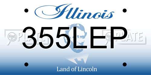 355LEP Illinois License Plate