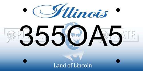 355OA5 Illinois License Plate