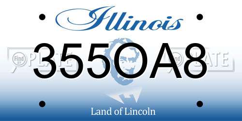 355OA8 Illinois License Plate