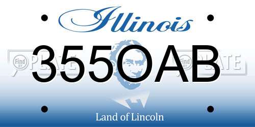 355OAB Illinois License Plate