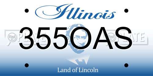 355OAS Illinois License Plate