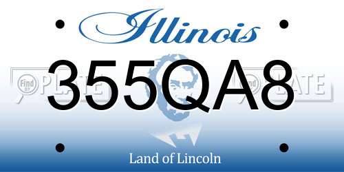 355QA8 Illinois License Plate