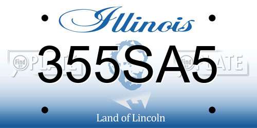 355SA5 Illinois License Plate